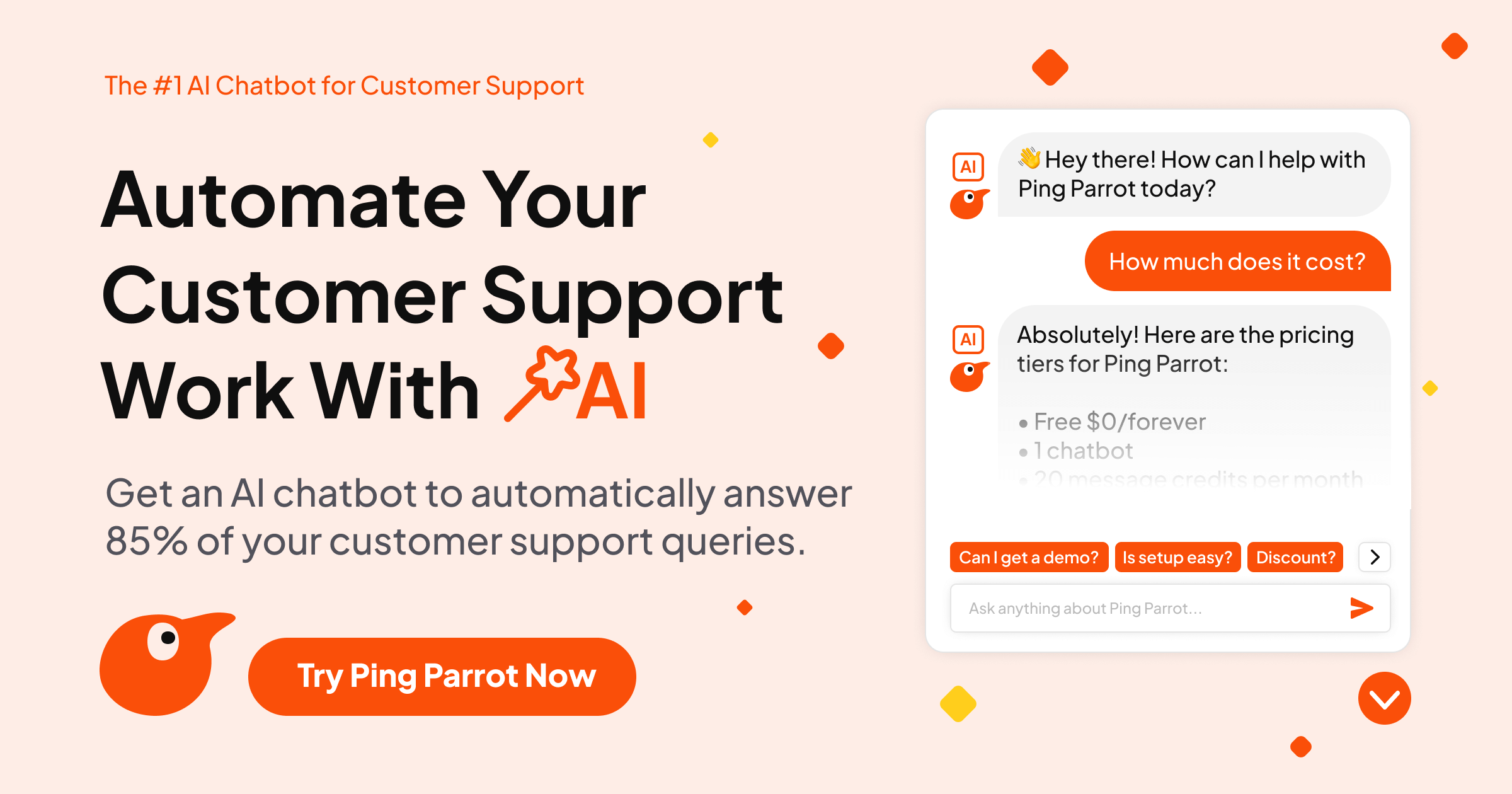 Automate Your Customer Support Work With AI - Ping Parrot